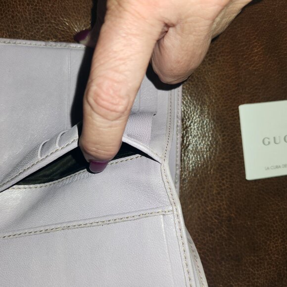 Gucci Lilac GG Guccissima Leather Tri-fold Square Wallet. EUC - Picture 5 of 9